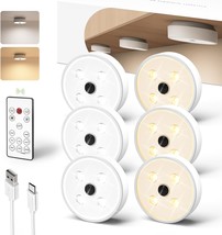 Ezvalo Puck Lights With Remote 6Pack, Rechargeable 1200Mah Motion, Bedroom - £68.05 GBP