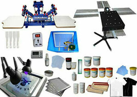 Updated 4 Color 2 Station Screen Printing Flash Dryer Equipments&amp;Materials Kit - £992.44 GBP