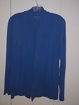Coldwater Creek Ladies Blue SWEATER-M(10/12)-RAYON/SPANDEX-LOOKS Like 2 PC-OPEN - £7.58 GBP