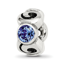 Silver Reflections Sept Blue Preciosa Crystal Birthstone Bead QRS1263SEP - $57.46