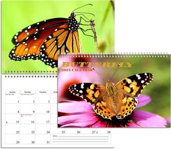 2023 Spiral-bound Wall Calendar (Butterfly) - 12 Months Desktop / Wall C... - $15.83
