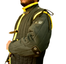 Medieval Gambeson padded set With Trouser Studded Cosplay Larp Art Sca Protectiv - £96.05 GBP+