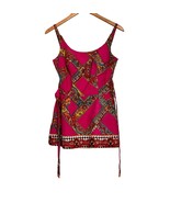 Vintage Cole of California Halter Top Size 12 Hot Pink Print Tie Back El... - $407.84 MXN