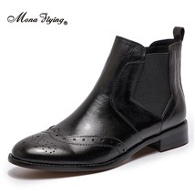 Mona Flying Women Leather Classic Slip On Chelsea Boots Hand Made Elegant Ankle  - £130.97 GBP