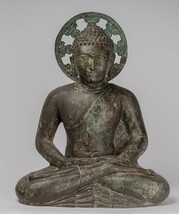 Ancien Sri Lanka Style Bronze Assis Méditation Statue de Bouddha - 62cm/... - $3,123.20