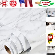 Luxury White Gray Marble Contact Paper - 12.91 Sq Ft Peel &amp; Stick for Ho... - $27.79 CAD