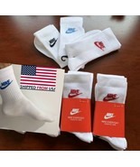 Nike Everyday Essential Crew Socks 6 Pairs White Unisex Large 42-46 Bask... - £25.76 GBP