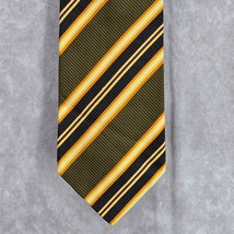 XMI Platinum Brown Orange Stripe Repp Silk Men&#39;s Neck Tie NWOT - $45.00