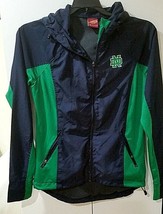 Campus Heritage Notre Dame Navy &amp; Green Hooded Windbreaker Jacket MEN&#39;S MED 40&quot; - £25.07 GBP
