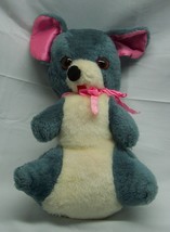 Vintage 1981 Gray Mouse W/ Pink Bow 13&quot; Plush Stuffed Animal Toy A-1 Novelty - £23.90 GBP