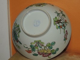 Antique Chinese Rice Bowl 7.25&quot; hand painted floral water lily chrysanth... - $331.64 MXN