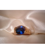 Sapphire Gold Plated Ring Size 7 Bargain Bin Under $10.00 - £4.47 GBP