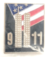 September 11 Twin Towers WTC 9-11 American Flag Pin Memorial Tribute Pat... - €11,14 EUR