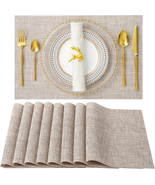 SENDAY Placemats, Set of 8 Heat-Resistant Placemats Stain Resistant Anti... - £21.20 GBP