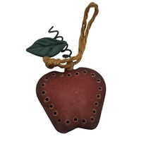 Primitive Christmas Ornament Rustic Metal Tin Barn Punched Apple Fruit Farmhouse - £7.03 GBP