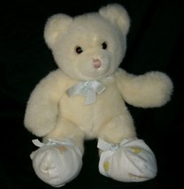VINTAGE CREME TEDDY BEAR HEARTLINE GRAPHICS INTL BABY STUFFED ANIMAL PLU... - $56.05