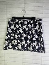 Tranquility Colorado Clothing Black White Floral Skort Skirt Lined Womens Size L - £11.24 GBP