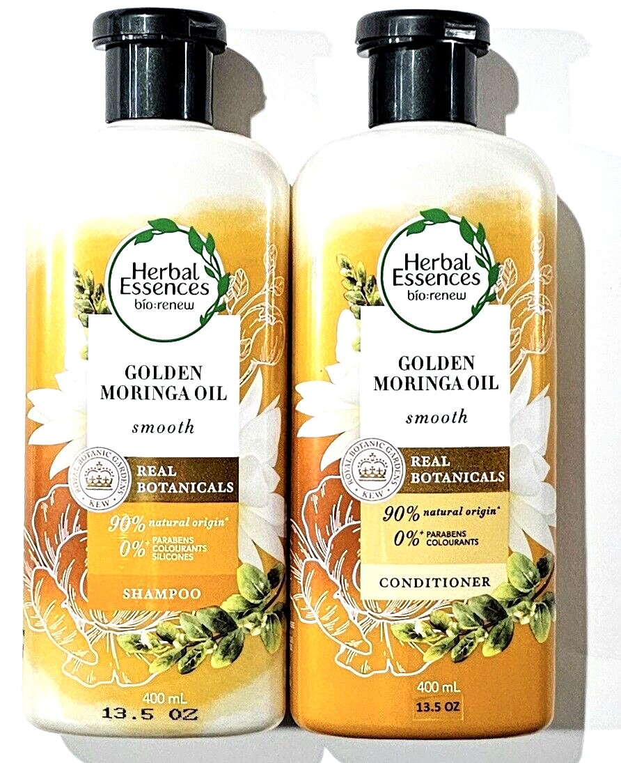 Herbal Essences Golden Moringa Oil Smooth Shampoo Conditioner Set Real Botanical - $29.99