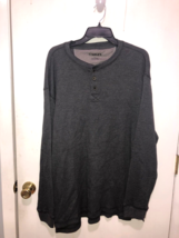 NWT Stanley Workwear Mens SZ XL Waffle Knit Henley Thermal Shirt Asphalt - $22.76