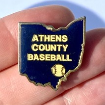 Athens County Baseball Ohio PIN Blue Enamel Souvenir Hat Pin - $19.99