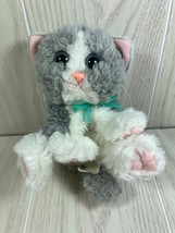 DSI Kitty Kitty Kittens Smokey gray white plush vintage purring stuffed cat 2000 - £70.46 GBP