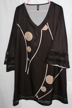 Noracora Black Beige Gold Dress Size Large New #8077 - £12.89 GBP