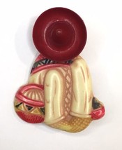 Colorful Sleeping Mexican Under Red Sombrero Brooch Pin Vintage - $29.00