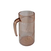 Vintage Rosaline Arcoroc Pitcher Pink Glass Swirl Made in France 8 inch - £29.10 GBP