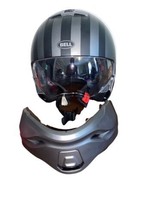 BELL BROOZER Star Print Matte Black Gray Helmet Removable Face Shield Vi... - £130.75 GBP