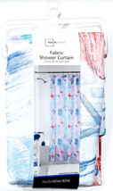 Mainstays Fabric Shower Curtain 72x72 Inch Coastal Reinforced Button Hol... - £22.01 GBP