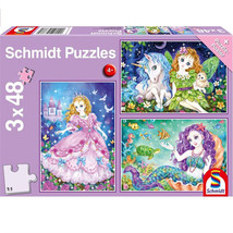 Schmidt Princess, Fairy, Mermaid Puzzle 3x48pcs - £31.85 GBP