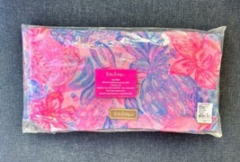 NWT LILLY PULITZER MESH BEACH BAG TOTE SAC 13x16x4” Pink Floral SNAPPY T... - £25.95 GBP
