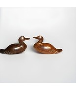 Lot Of 2 Hand Carved Ironwood Ducks Beautiful Woodgrain - £9.17 GBP