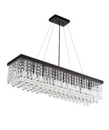 Modern Black 8-Light Crystal Chandelier - $4,793.62 MXN