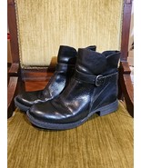 BORN BLACK LEATHER ANKLE BOOTS FASHION BOOTIES SHOES HEELS US WOMEN SZ 8 M - $39.55