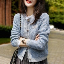 1pcs Women Slim Fit Jackets Coats 2022 Spring Fashion Knitting Cotton Button Spl - £176.76 GBP