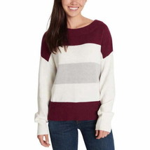 Lucky Brand Womens Colorblock Design Long Sleeve Sweater, Medium, Burgundy Multi - £27.69 GBP