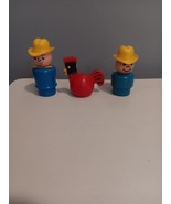 Vintage Fisher Price Little People  Farmer &amp; Son &amp; Rooster Farm - $9.90