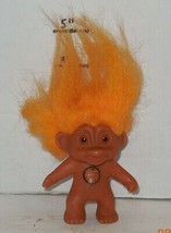 Vintage My Lucky Russ Berrie Troll 4" Doll Orange Hair - $14.50