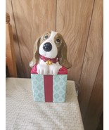 Pioneer Woman Christmas Holiday Charlie Basset Hound Cookie Jar Earthenware - $68.37 CAD