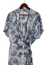 Umgee Romper Shorts Blue Tie Dye Short Sleeve Medium Wrap Tie - $17.04