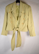 Chloe Womens Green Tie Waist Jacket 42 France Vintage - £116.78 GBP