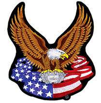 Jumbo American Flag Eagle Motorcycle Patch JBP29 Jacket Bikers Novelty Patches - £18.94 GBP
