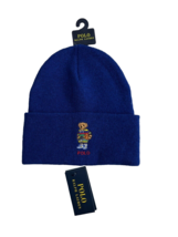 Polo Ralph Lauren Basketball Bear Cuff Knit Beanie Hat Blue - £70.98 GBP