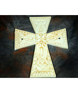 Antique White Iron Cross with Square Celtic Design - $9.59 CAD