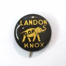 1936 Landon and Knox Presidential Vintage Political Campaign Pinback Button Pin - £7.07 GBP