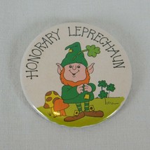 Russ Berrie Button Pin Honorary Leprechaun St Patricks Day Irish Shamrocks Vtg - £6.17 GBP
