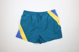 Vintage 90s Streetwear Mens 2XL Color Block Lined Shorts Swimming Trunks Nylon - £31.54 GBP