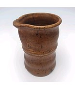 Clay Art Pottery Brown Beige Speckled Clay Vase Art Deco Stamped - $281.31 MXN