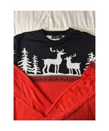 SSLR Men’s Red Black Reindeer Christmas Sweater Size M Winter Knit Pullover - $457.88 MXN